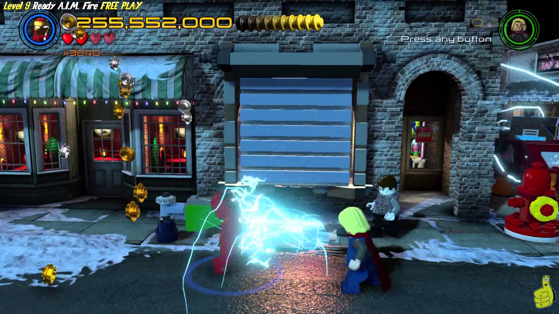 Lego Marvel Avengers: Lvl 9 / Ready A.I.M. Fire FREE PLAY (All Collectibles) – HTG